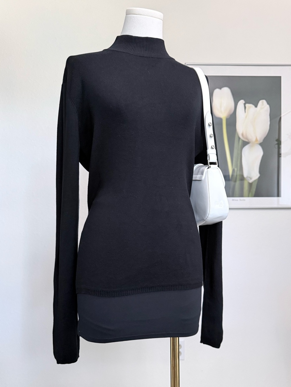 Louben Silk Blend Turtleneck Minimalist Luxe Classic